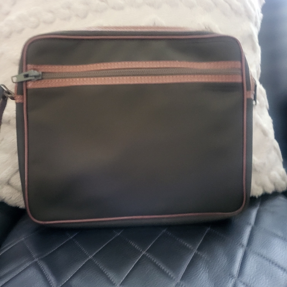 Dunhill Olive and Brown Trim Clutch Bag - Picture 5 of 6